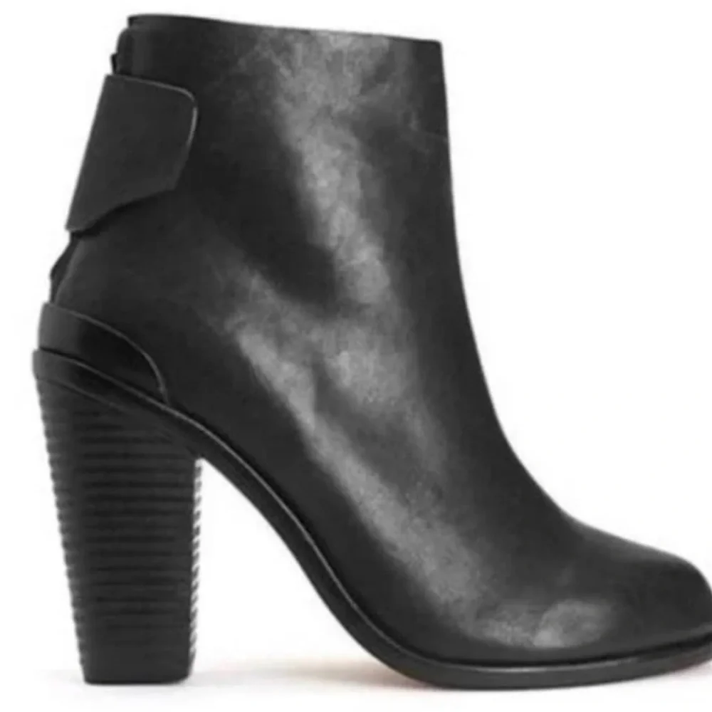 rag & bone Kerr Black Leather Back-Tab Boot 41 - Picture 1 of 10